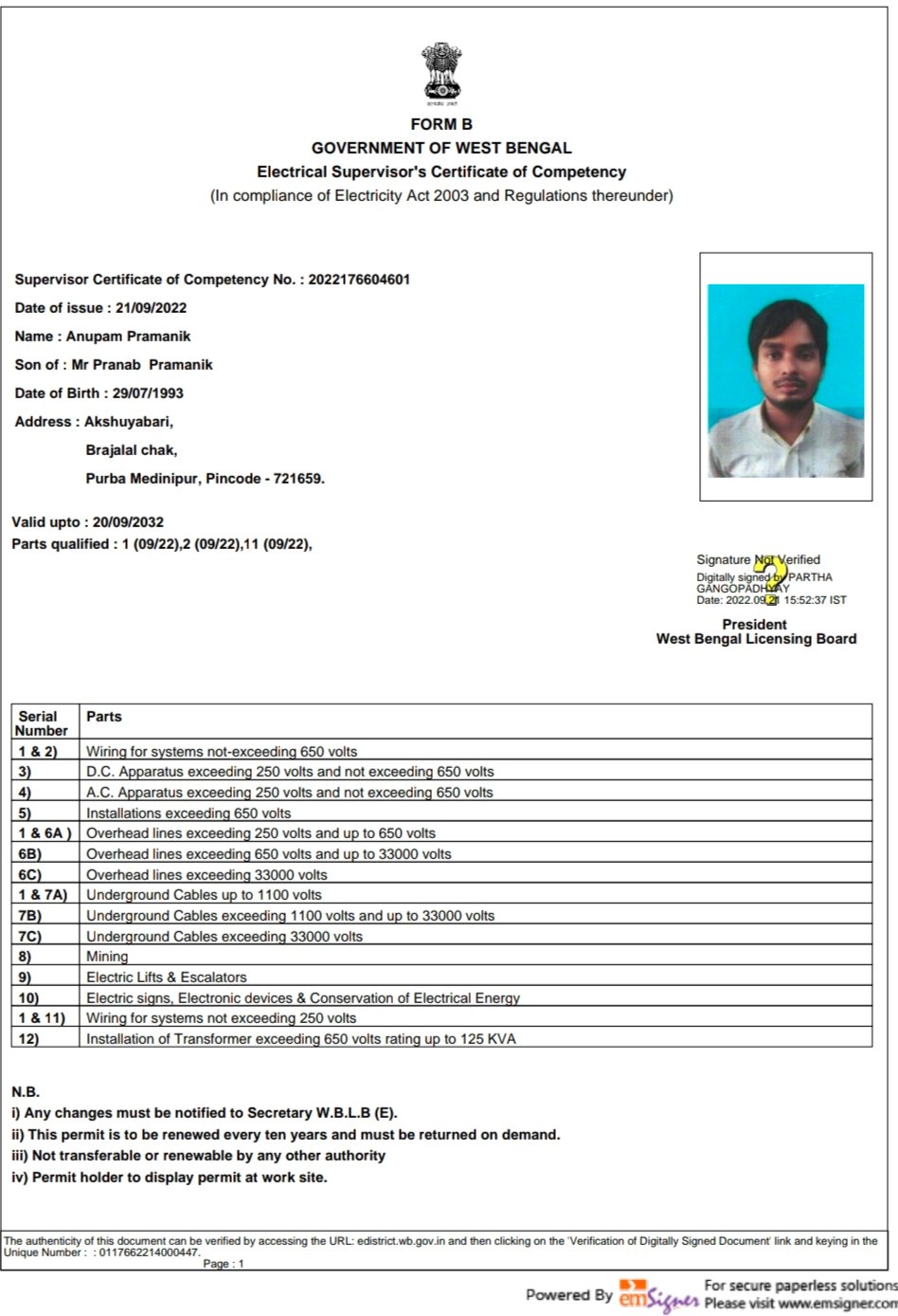 AC mechanic Mr. Anupam Pramanik in Brajalalchak