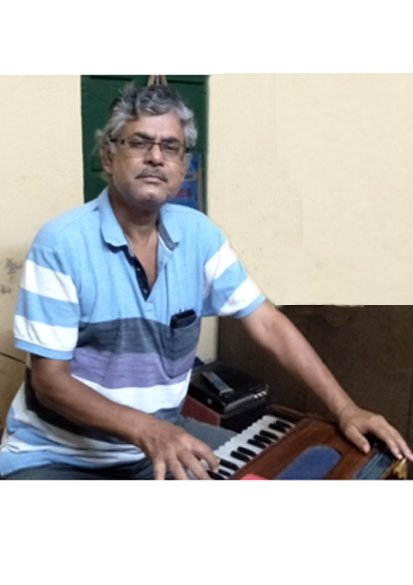 Music teacher Mr. Partha Pratim Chakraborty in Ghola