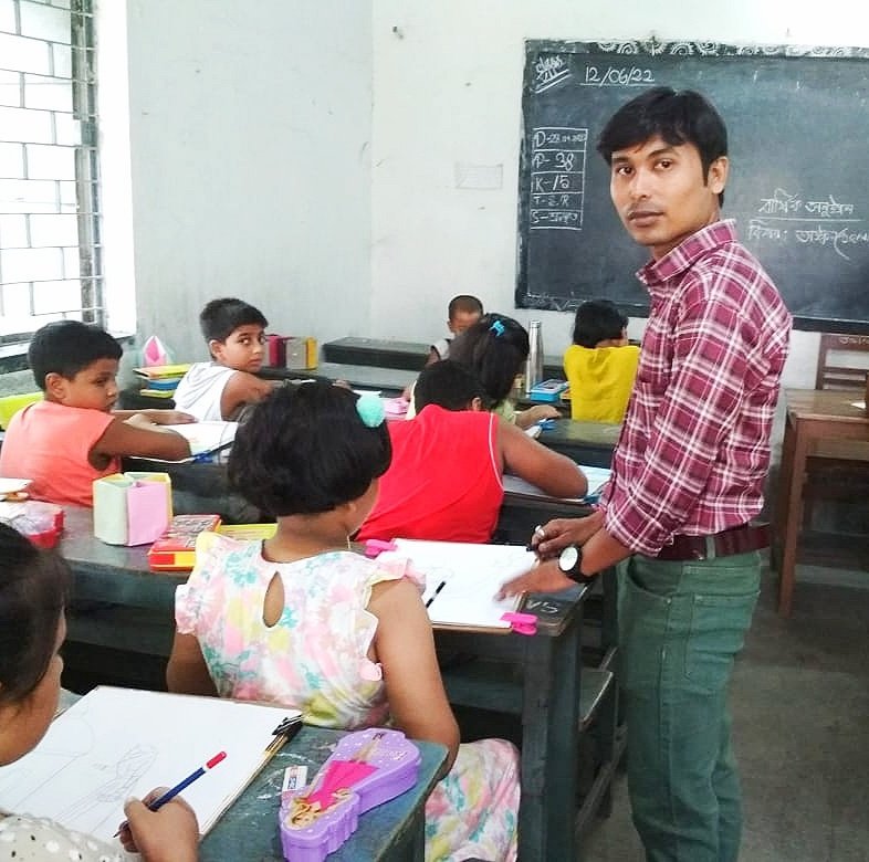 Drawing teacher Mr. Sumanta Dey in Durgapur