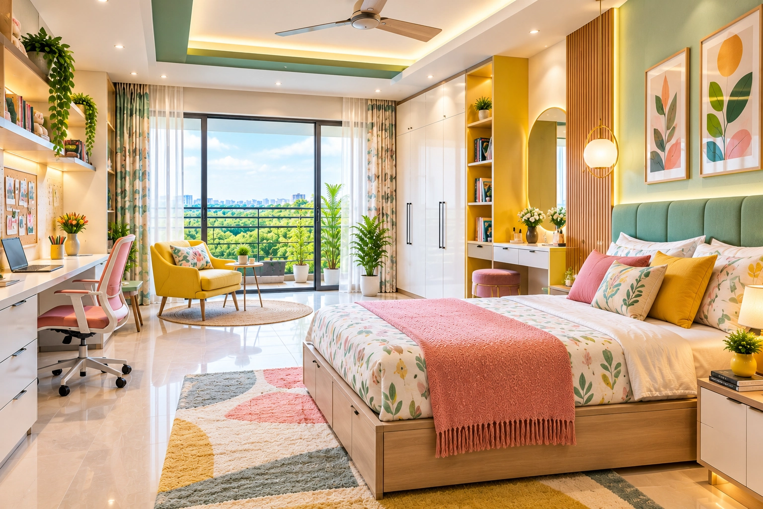 Bright Botanical Bedroom Retreat