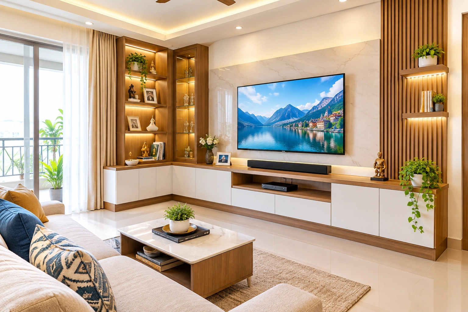 Cozy Modern L-Shaped Media Wall
